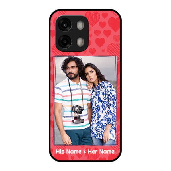 Oppo A6 Pro 5G Custom Glass Phone Case - With Red Heart Symbols Design Oppo A6 Pro 5G Custom Glass Phone Case - With Red Heart Symbols Design