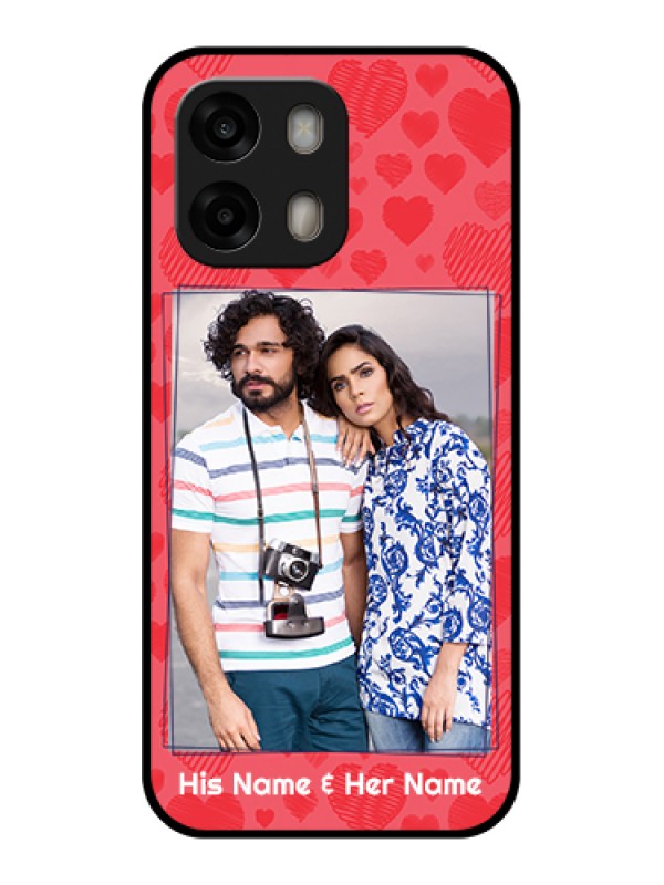 Custom Oppo A6 Pro 5G Custom Glass Phone Case - With Red Heart Symbols Design