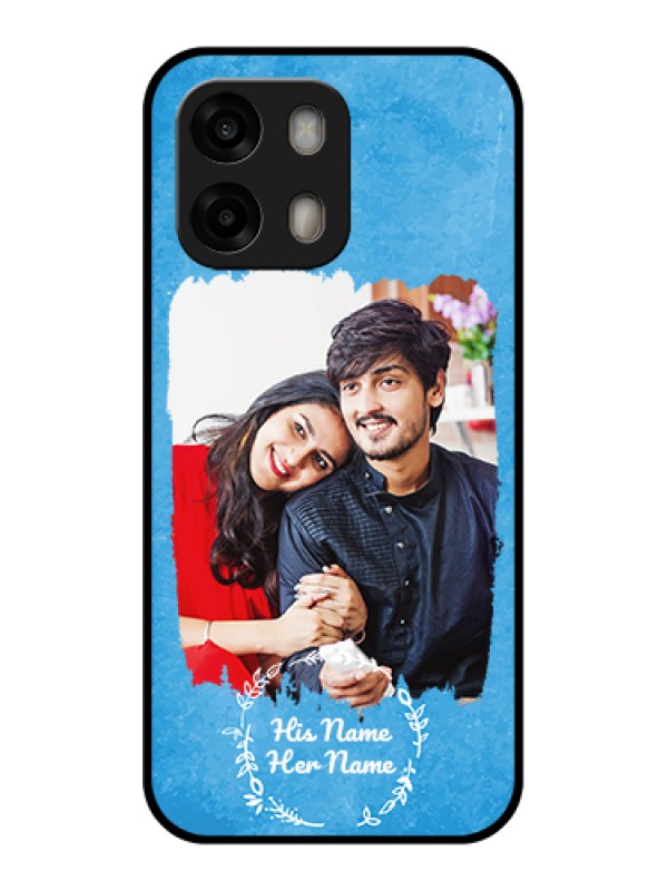 Custom Oppo A6 Pro 5G Custom Glass Phone Case - Blue Color Vintage Design