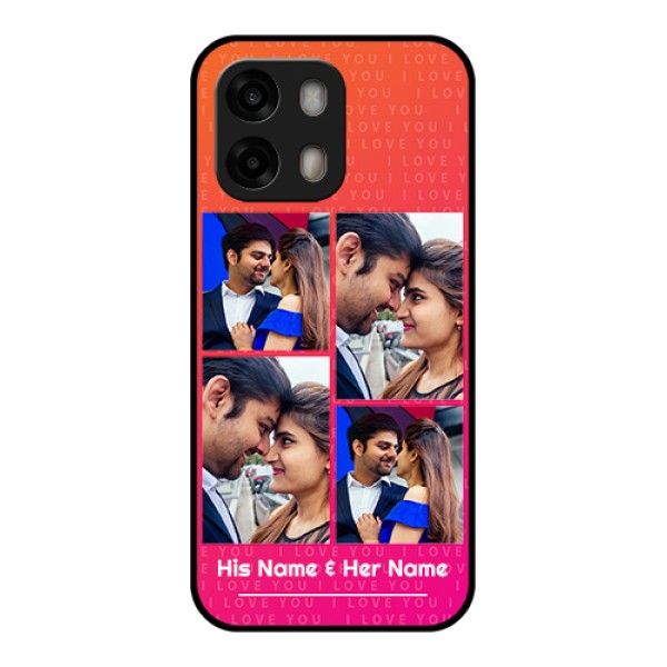 Oppo A6 Pro 5G Custom Glass Phone Case - I Love You Pink Design
