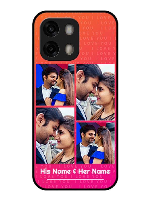 Custom Oppo A6 Pro 5G Custom Glass Phone Case - I Love You Pink Design