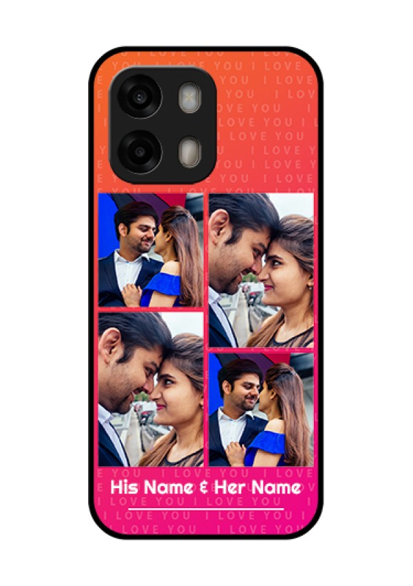 Oppo A6 Pro 5G Custom Glass Phone Case - I Love You Pink Design