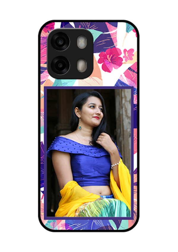 Oppo A6 Pro 5G Custom Glass Phone Case - Abstract Floral Design