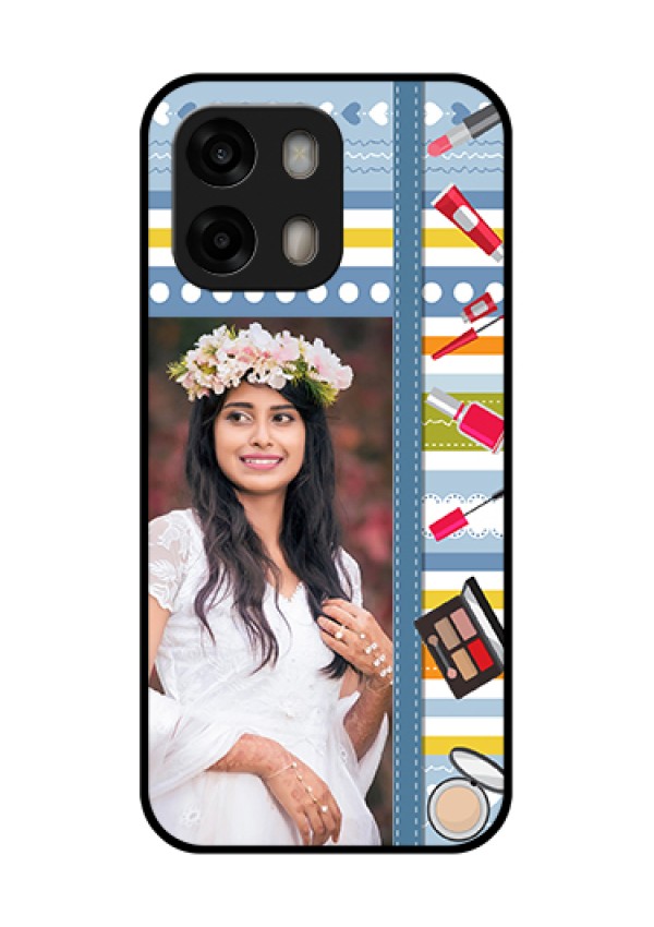 Oppo A6 Pro 5G Custom Glass Phone Case - Makeup Icons Design