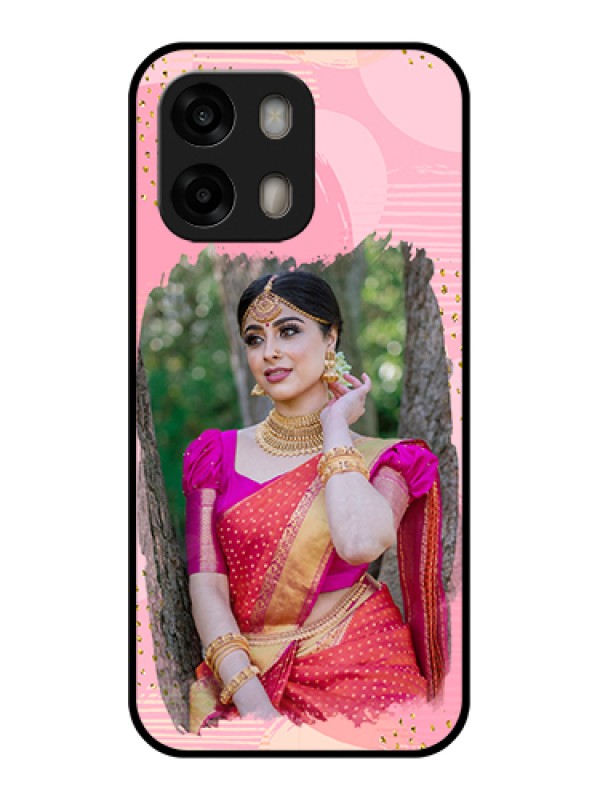 Custom Oppo A6 Pro 5G Custom Glass Phone Case - Gold Glitter Splash Design