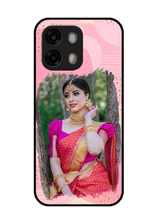 Oppo A6 Pro 5G Custom Glass Phone Case - Gold Glitter Splash Design