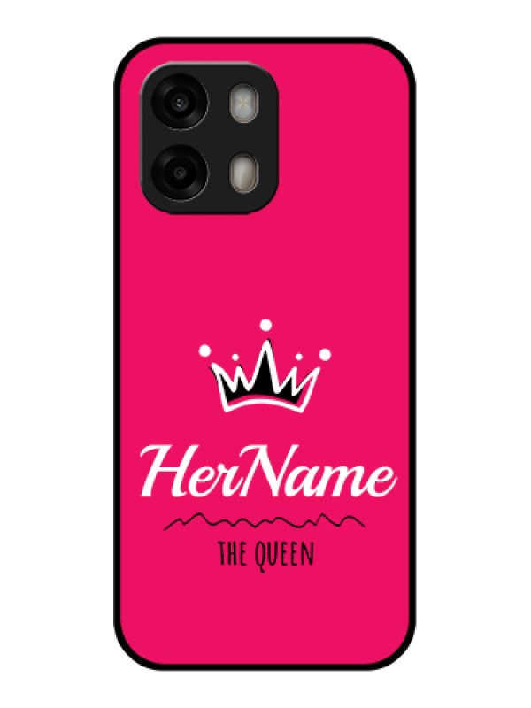 Custom Oppo A6 Pro 5G Custom Glass Phone Case - Queen With Name Design
