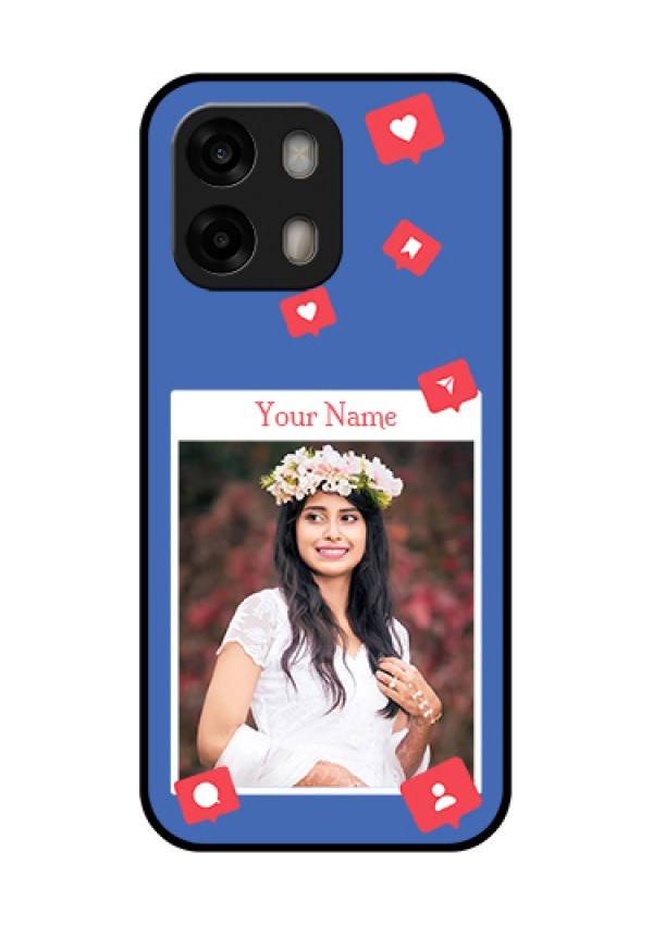 Oppo A6 Pro 5G Custom Glass Phone Case - Like Share And Comment Design
