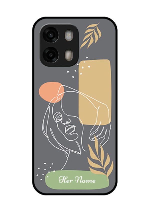 Oppo A6 Pro 5G Custom Glass Phone Case - Gazing Woman Line Art Design
