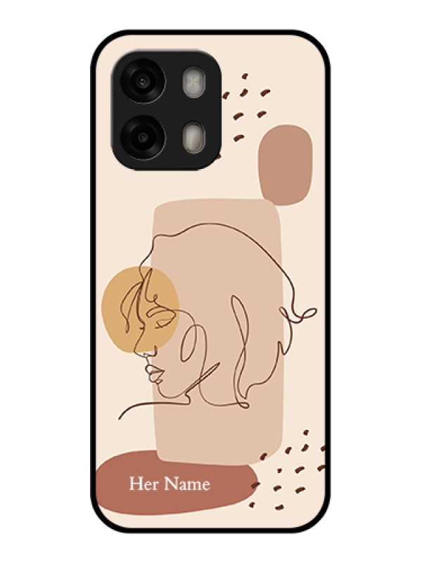 Custom Oppo A6 Pro 5G Custom Glass Phone Case - Calm Woman Line Art Design