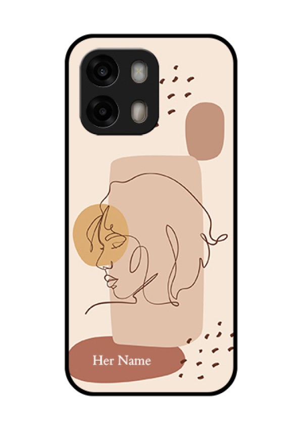 Oppo A6 Pro 5G Custom Glass Phone Case - Calm Woman Line Art Design