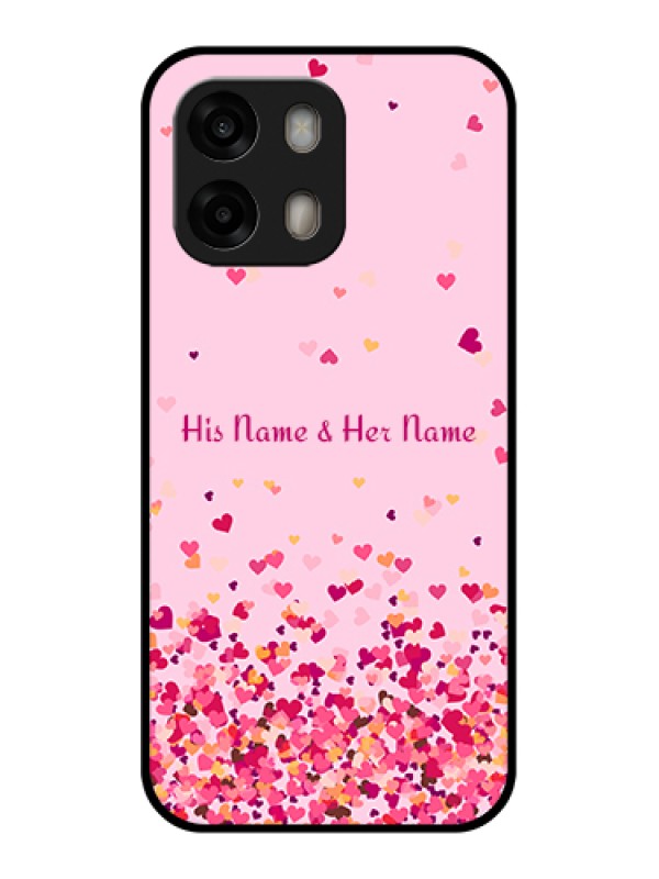 Custom Oppo A6 Pro 5G Custom Glass Phone Case - Floating Hearts Design