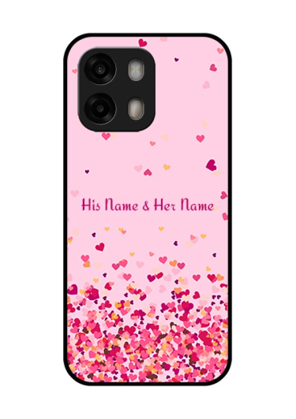 Oppo A6 Pro 5G Custom Glass Phone Case - Floating Hearts Design