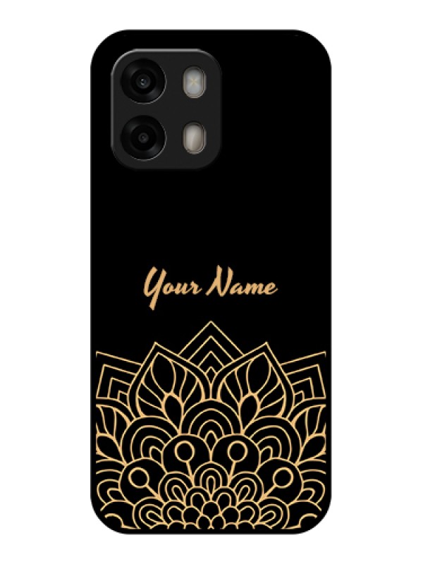 Custom Oppo A6 Pro 5G Custom Glass Phone Case - Golden Mandala Design