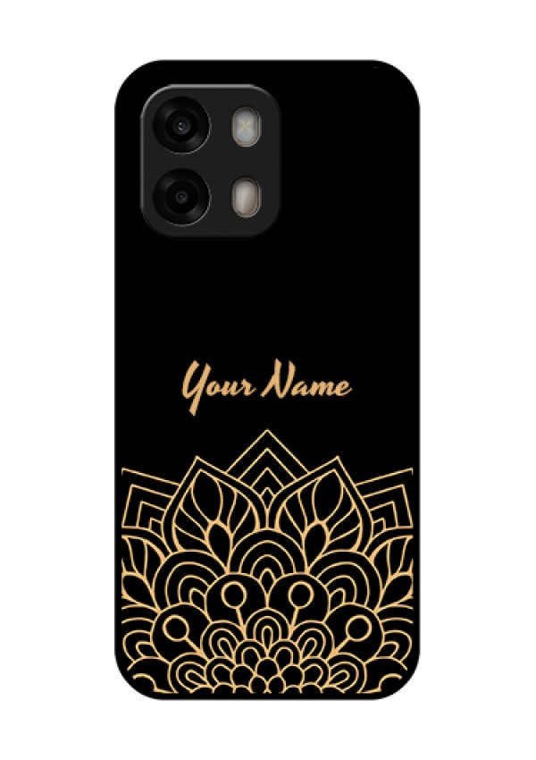 Oppo A6 Pro 5G Custom Glass Phone Case - Golden Mandala Design