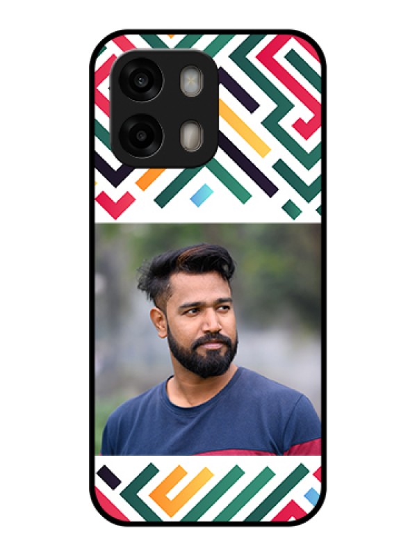 Custom Oppo A6 Pro 5G Custom Glass Phone Case - Colorful Maze Pattern Design