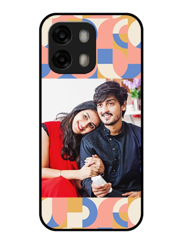 Custom Oppo A6 Pro 5G Custom Glass Phone Case - Semi - Circle Maze Pattern Design