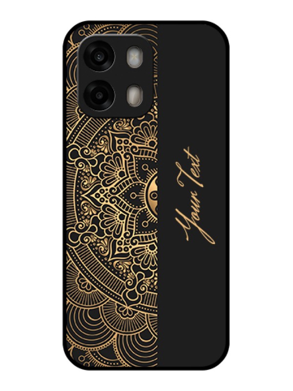Custom Oppo A6 Pro 5G Custom Glass Phone Case - Mandala Art With Custom Text Design