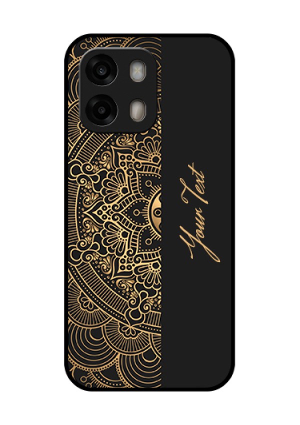Oppo A6 Pro 5G Custom Glass Phone Case - Mandala Art With Custom Text Design