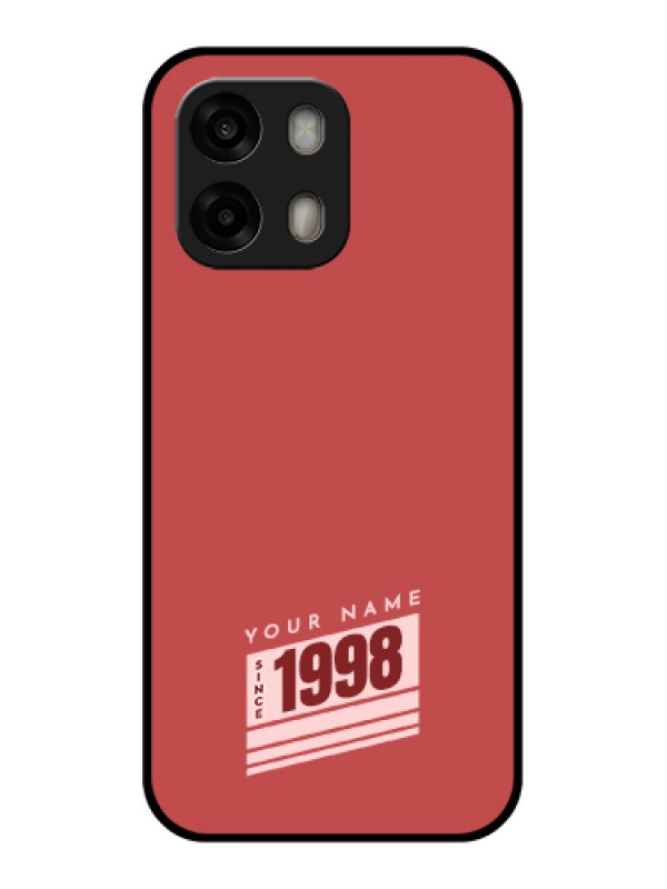 Custom Oppo A6 Pro 5G Custom Glass Phone Case - Red Custom Year Of Birth Design