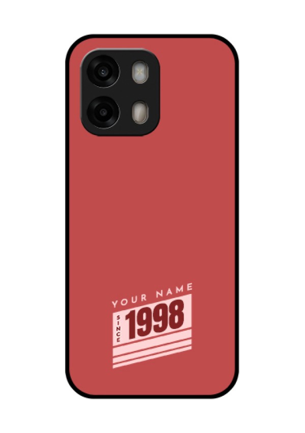 Oppo A6 Pro 5G Custom Glass Phone Case - Red Custom Year Of Birth Design