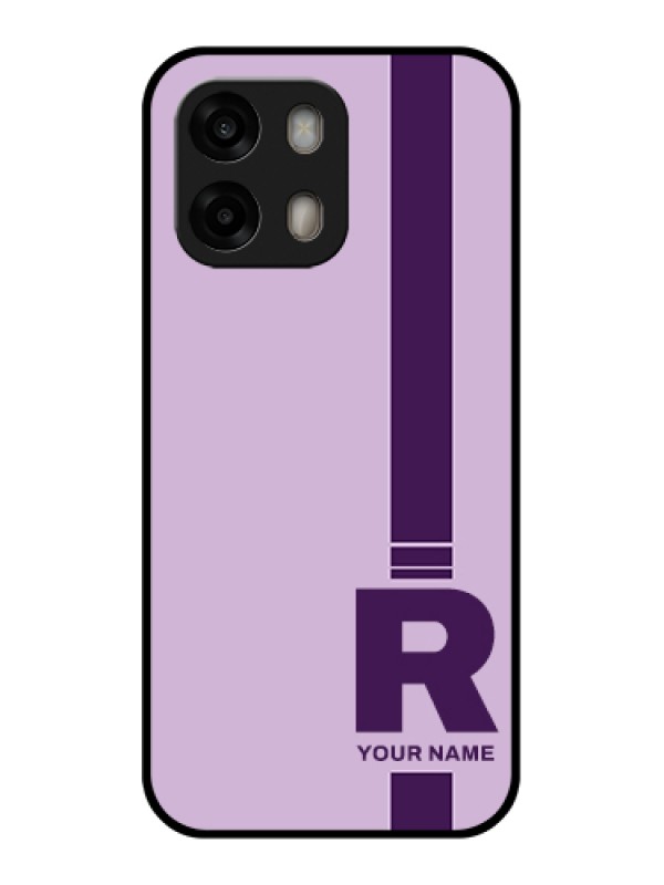 Custom Oppo A6 Pro 5G Custom Glass Phone Case - Simple Dual Tone Stripe With Name Design