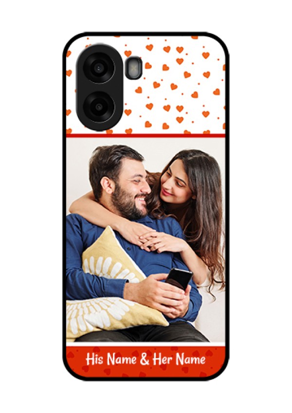 Oppo A6s 5G Custom Glass Phone Case - Orange Love Symbol Design