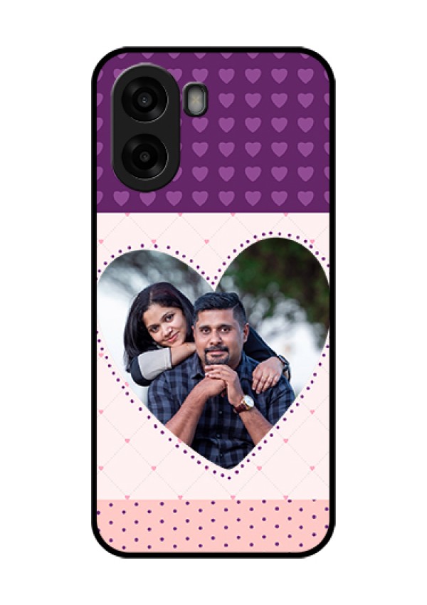 Oppo A6s 5G Custom Glass Phone Case - Violet Love Dots Design