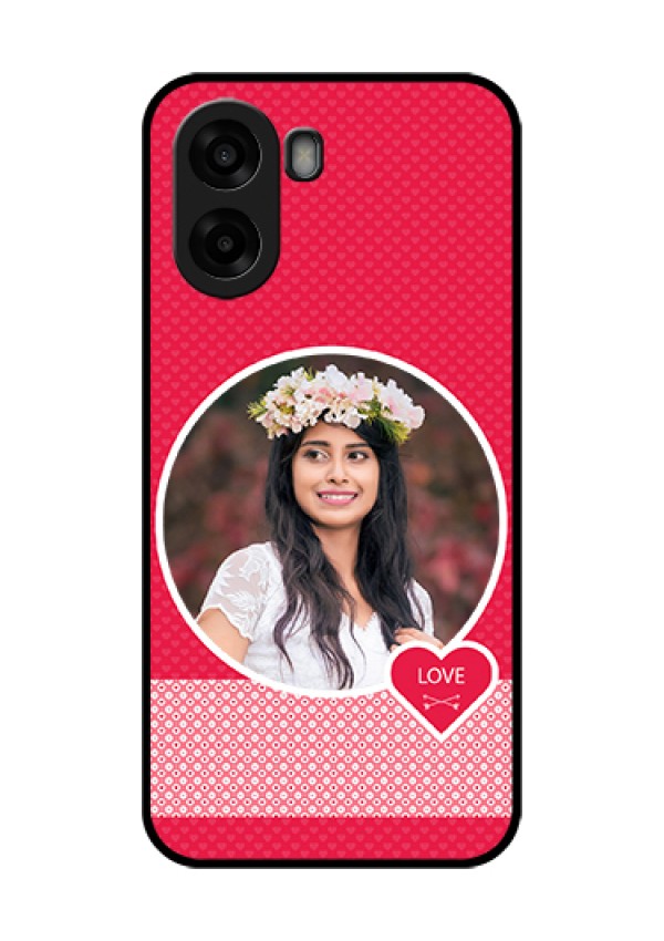 Oppo A6s 5G Custom Glass Phone Case - Pink Color Pattern Design