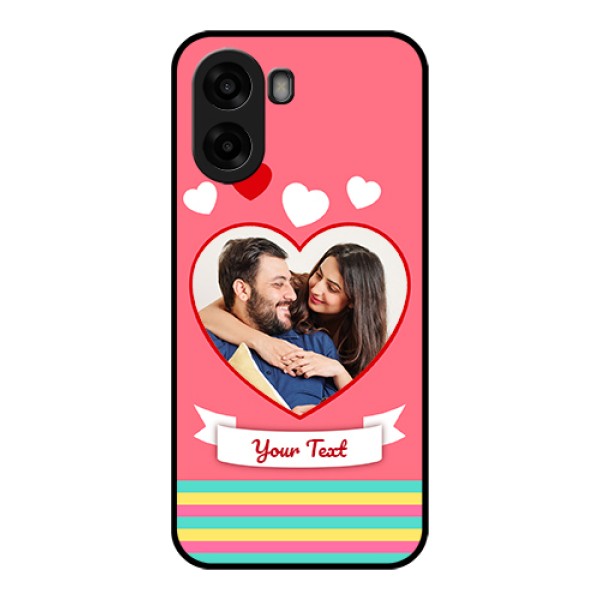 Oppo A6s 5G Custom Glass Phone Case - Love Shapes Doodle Design
