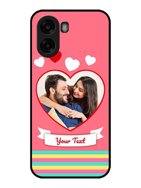 Custom Oppo A6s 5G Custom Glass Phone Case - Love Shapes Doodle Design