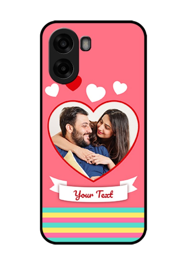 Oppo A6s 5G Custom Glass Phone Case - Love Shapes Doodle Design