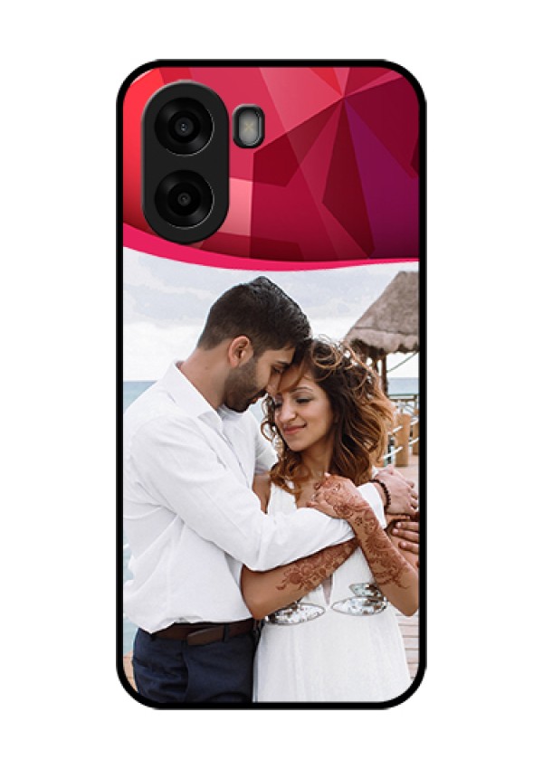Oppo A6s 5G Custom Glass Phone Case - Red Abstract Design