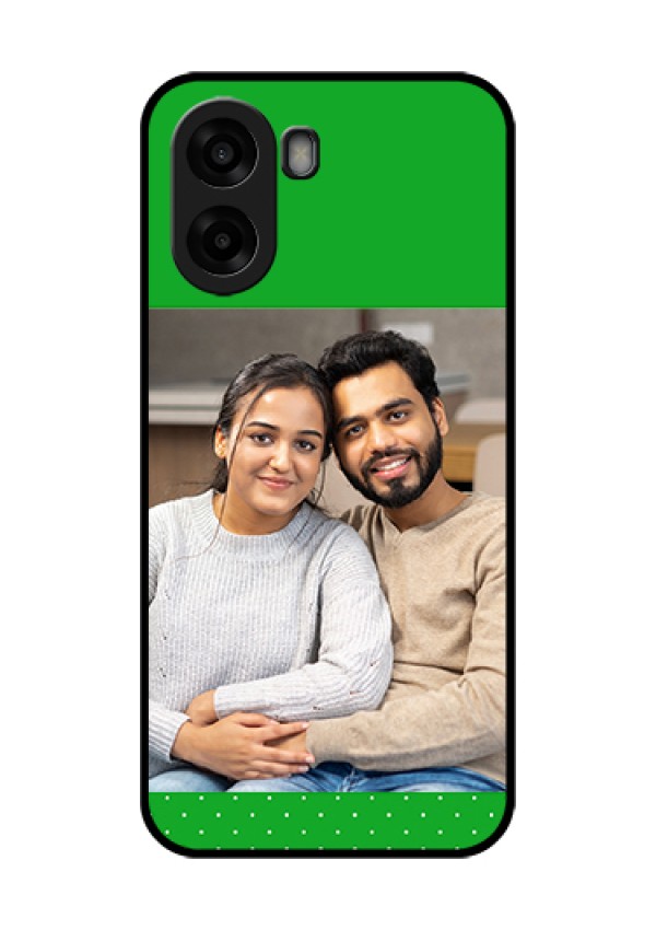 Oppo A6s 5G Custom Glass Phone Case - Green Pattern Design