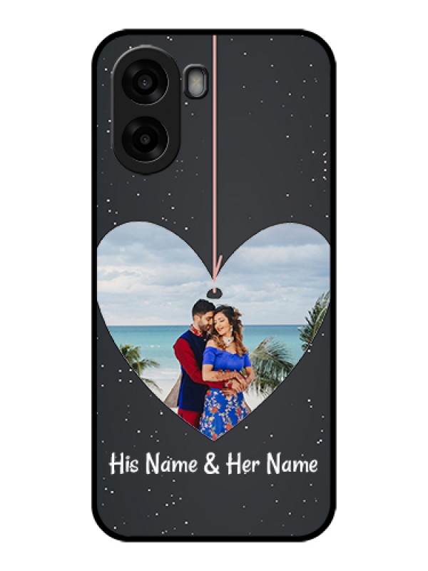 Custom Oppo A6s 5G Custom Glass Phone Case - Hanging Heart Design