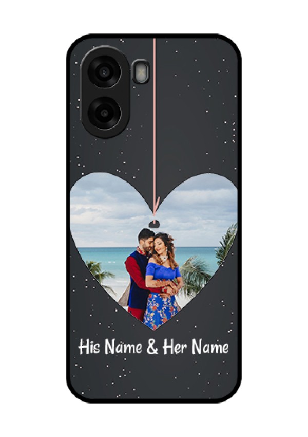 Oppo A6s 5G Custom Glass Phone Case - Hanging Heart Design
