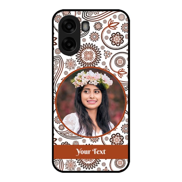 Oppo A6s 5G Custom Glass Phone Case - Abstract Flower Design
