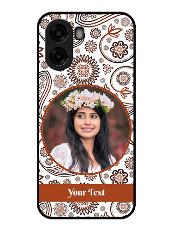 Custom Oppo A6s 5G Custom Glass Phone Case - Abstract Flower Design