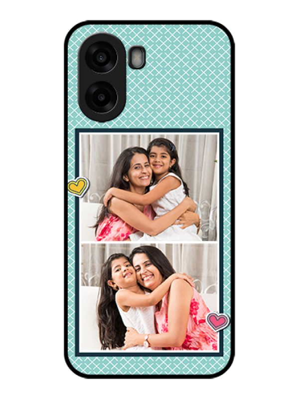 Custom Oppo A6s 5G Custom Glass Phone Case - 2 Image Holder With Pattern Design