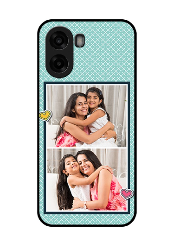 Oppo A6s 5G Custom Glass Phone Case - 2 Image Holder With Pattern Design