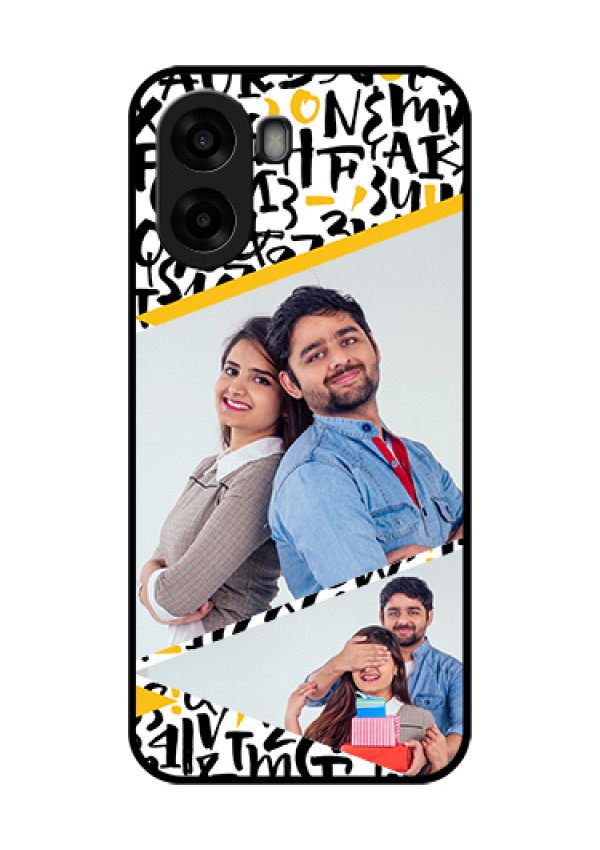 Oppo A6s 5G Custom Glass Phone Case - Letters Pattern Design