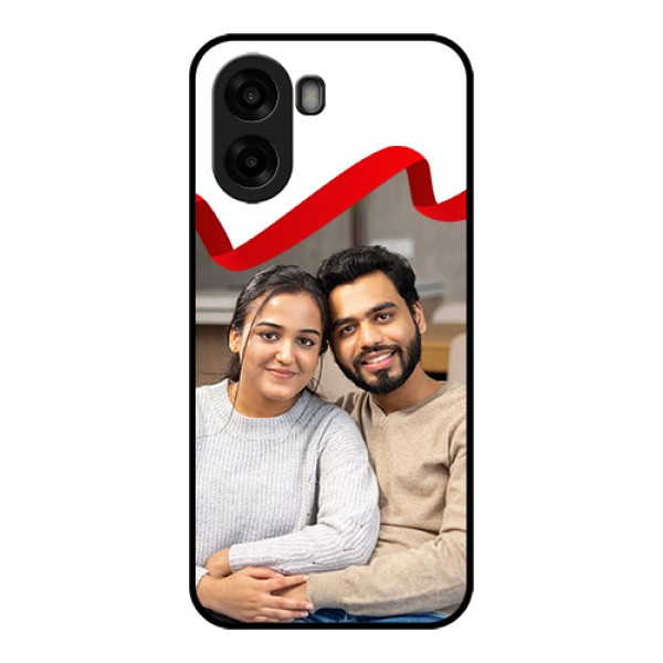Oppo A6s 5G Custom Glass Phone Case - Red Ribbon Frame Design