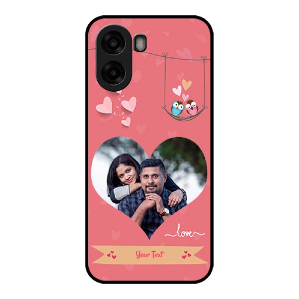 Oppo A6s 5G Custom Glass Phone Case - Peach Color Love Design Oppo A6s 5G Custom Glass Phone Case - Peach Color Love Design