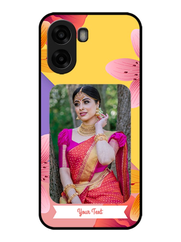Custom Oppo A6s 5G Custom Glass Phone Case - 3 Image With Vintage Floral Design