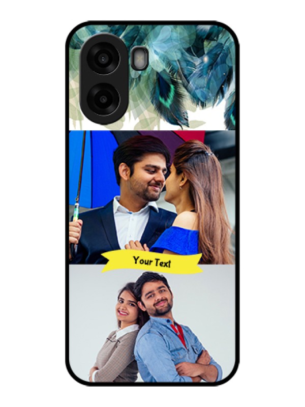 Custom Oppo A6s 5G Custom Glass Phone Case - Image With Boho Peacock Feather Design
