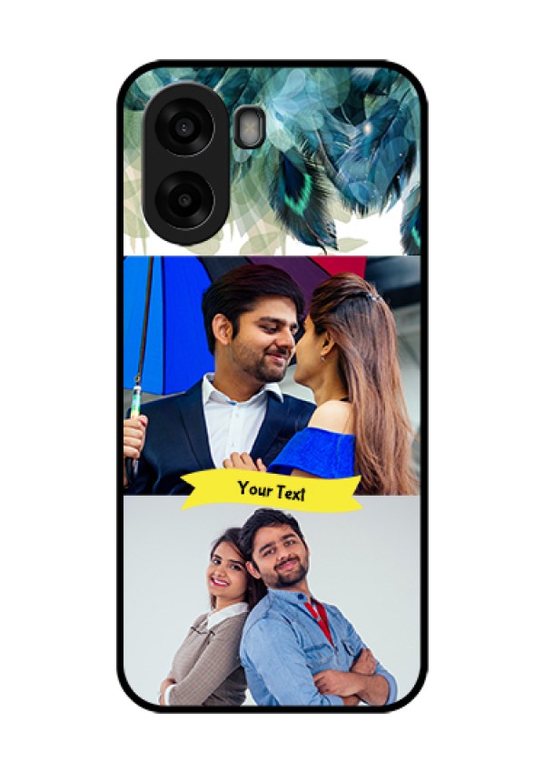 Oppo A6s 5G Custom Glass Phone Case - Image With Boho Peacock Feather Design