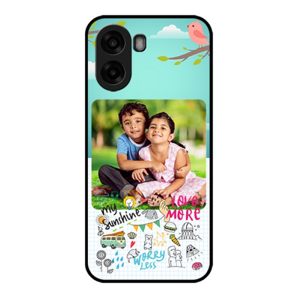 Oppo A6s 5G Custom Glass Phone Case - Doodle Love Design