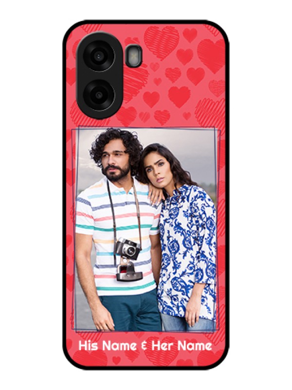 Custom Oppo A6s 5G Custom Glass Phone Case - With Red Heart Symbols Design