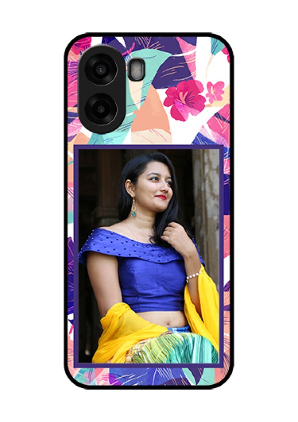 Oppo A6s 5G Custom Glass Phone Case - Abstract Floral Design