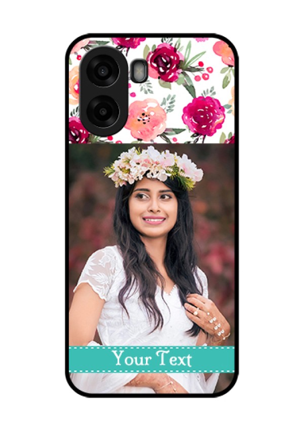 Oppo A6s 5G Custom Glass Phone Case - Water Colors Floral Design
